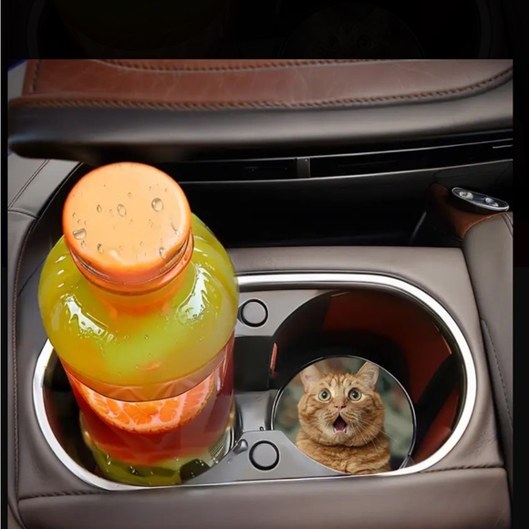 Cat Car Coasters - Orange Tabby Design - Picture 5 of 5